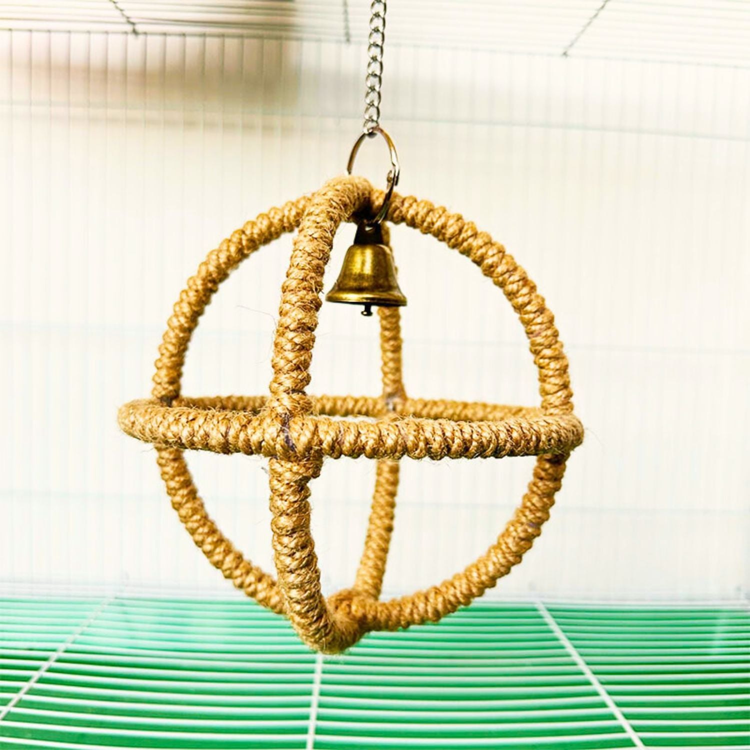 Vogels Hennep Touw Ring hangende ring met bel